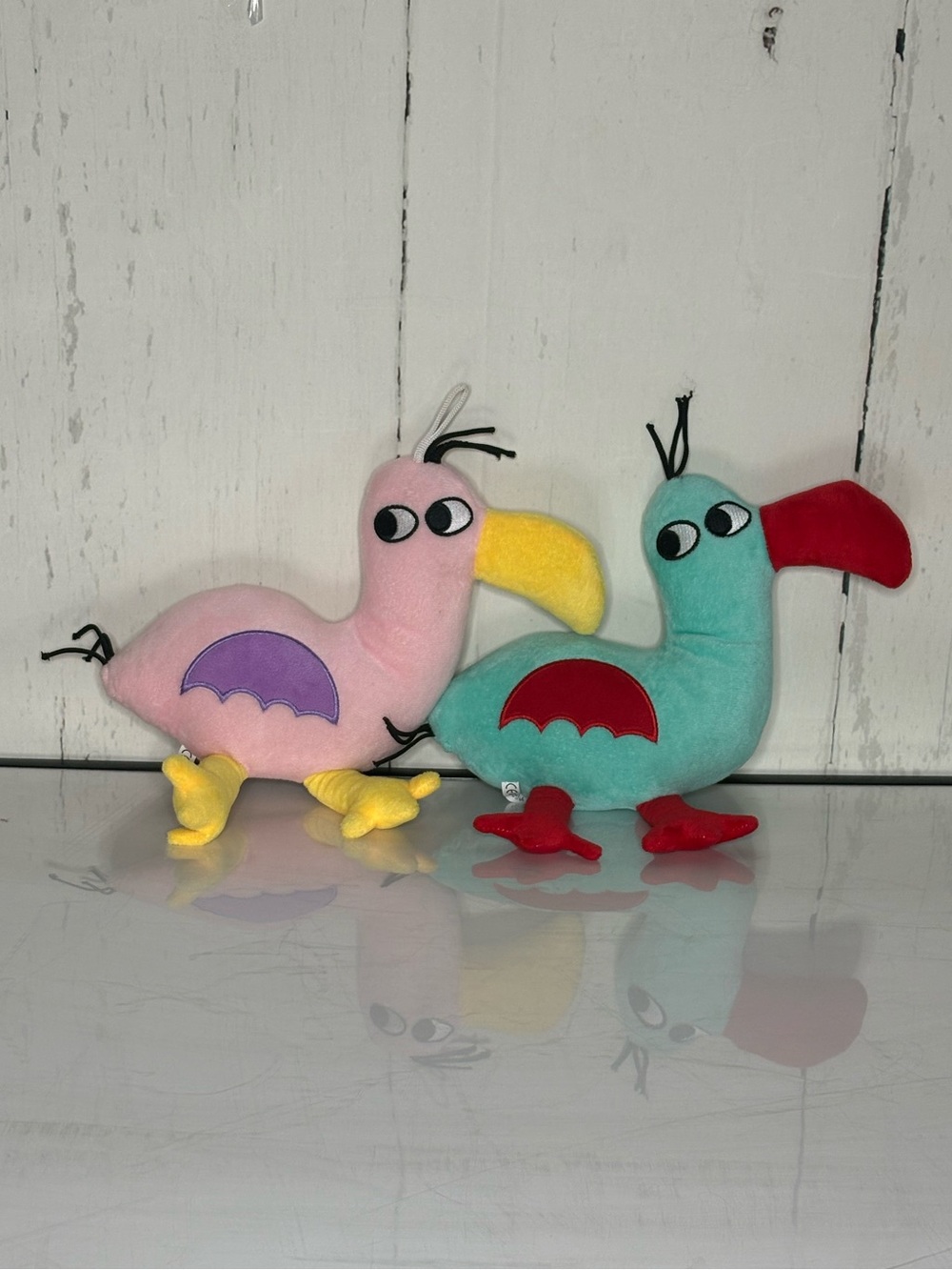 Plush Toucan Pair - Pink & Teal Soft Toys